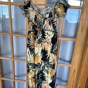 Tropical Leaf Print Jumpsuit